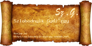 Szlobodnyik György névjegykártya