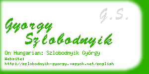 gyorgy szlobodnyik business card